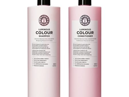 Maria Nila Luminous Colour Protecting Shampoo & Conditioner Twin 2 x 1000ml on Sale