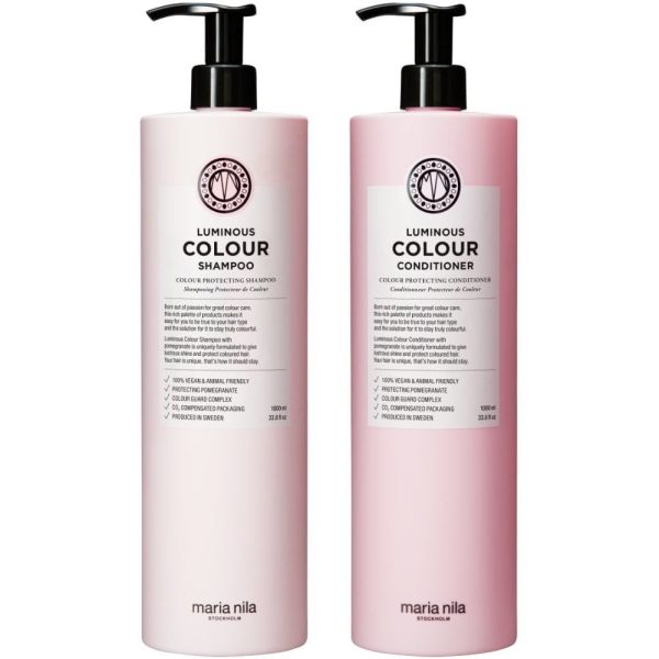 Maria Nila Luminous Colour Protecting Shampoo & Conditioner Twin 2 x 1000ml on Sale