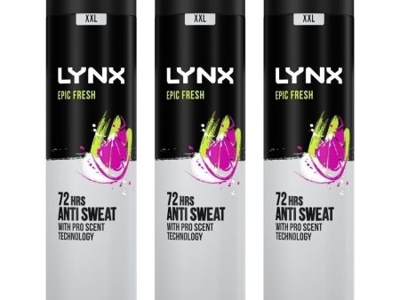 Lynx XXL 72h Epic Fresh Anti-Perspirant Deodorant Trio 3 x 250ml For Cheap