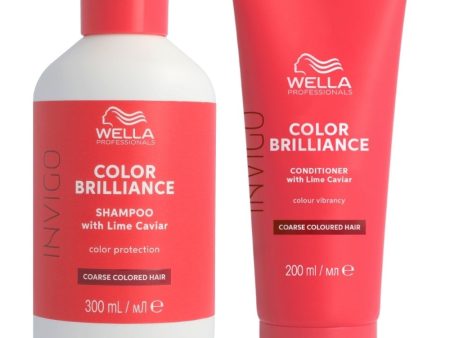 Wella Professionals Invigo Colour Brilliance Vibrant Colour Coarse Hair Shampoo 300ml & Conditioner 200ml Twin Cheap