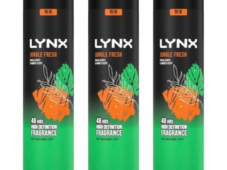 Lynx XXL 48h Jungle Fresh Deodorant Body Spray Trio 3 x 250ml For Cheap