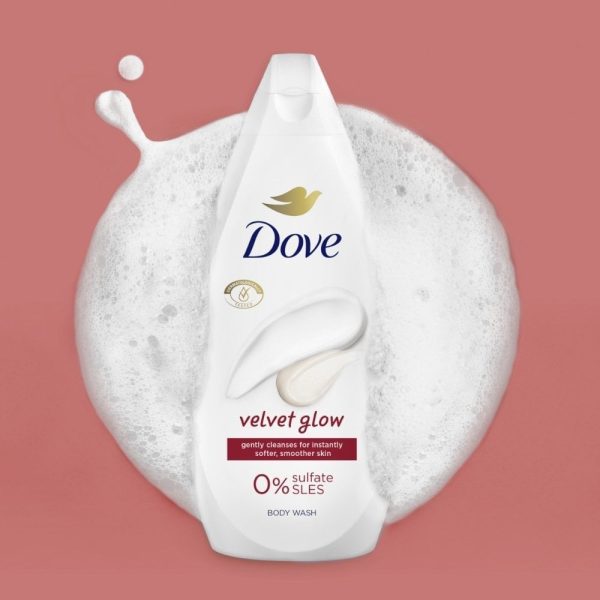 Dove Velvet Glow Body Wash Multipack 6 x 450ml Hot on Sale