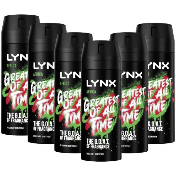 Lynx Africa Deodorant Body Spray Multipack 6 x 150ml on Sale