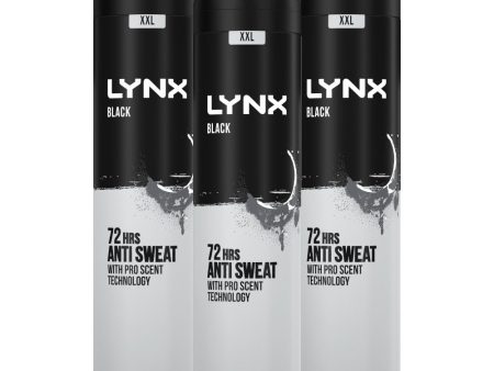 Lynx 72h Black Frozen Pear & Cedarwood Anti-Perspirant Deodorant Trio 3 x 250ml Online now