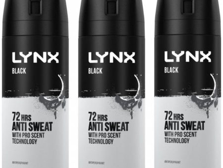 Lynx 72h Black Anti-Perspirant Deodorant Trio 3 x 150ml Online Sale