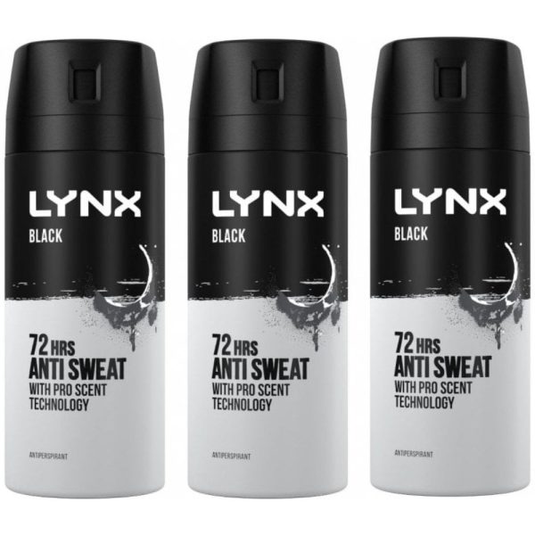 Lynx 72h Black Anti-Perspirant Deodorant Trio 3 x 150ml Online Sale