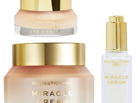 Makeup Revolution Revolution Pro Miracle Cream 50ml, Miracle Eye Cream 15ml & Miracle Serum 30ml Trio Online now