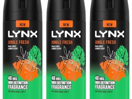 Lynx 48h Jungle Fresh Deodorant Body Spray Trio 3 x 150ml For Cheap