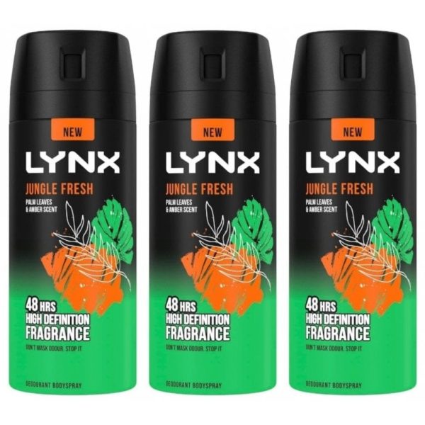 Lynx 48h Jungle Fresh Deodorant Body Spray Trio 3 x 150ml For Cheap