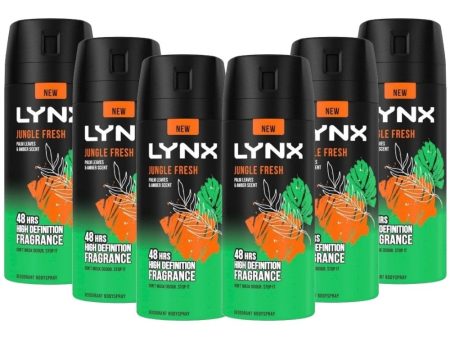 Lynx 48h Jungle Fresh Deodorant Body Spray Multipack 6 x 150ml on Sale