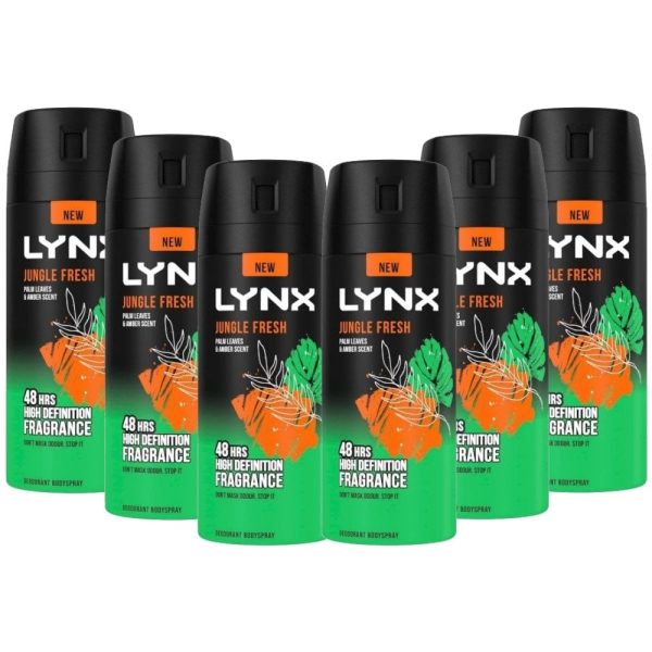 Lynx 48h Jungle Fresh Deodorant Body Spray Multipack 6 x 150ml on Sale