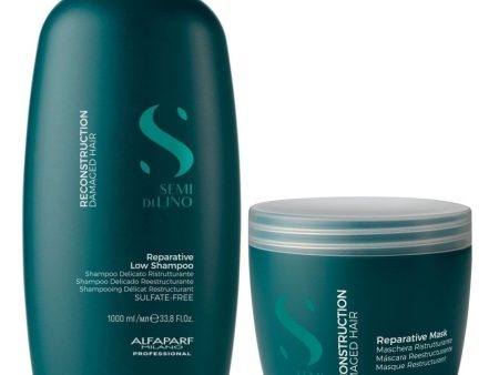 Alfaparf Milano Semi Di Lino Reconstruction Reparative Shampoo 1000ml & Mask 500ml Twin Cheap