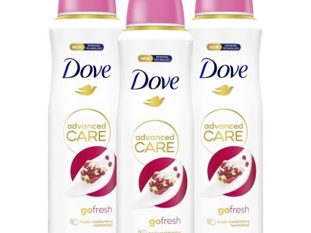 Dove Advanced Care Go Fresh Pomegranate & Lemon Verbena Anti-Perspirant Deodorant Trio 3 x 200ml For Discount