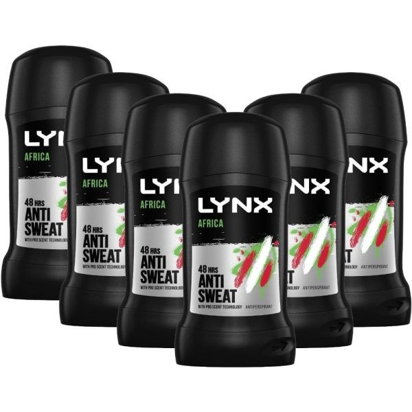 Lynx 48h Africa Anti-Perspirant Stick Multipack 6 x 50ml Sale