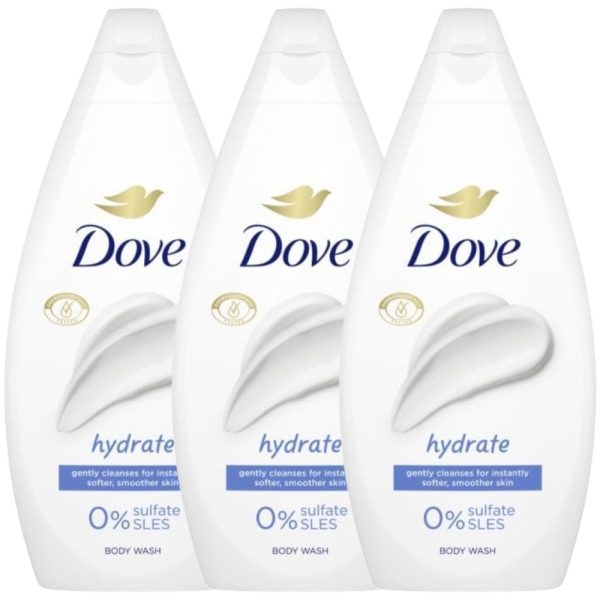 Dove Hydrate Body Wash Trio 3 x 450ml Supply