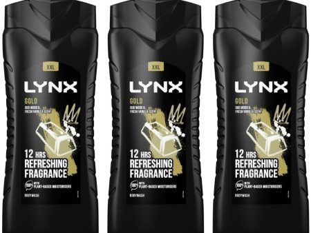 Lynx XXL Gold Shower Gel Trio 3 x 500ml Fashion