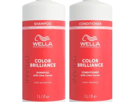 Wella Professionals Invigo Colour Brilliance Vibrant Colour Shampoo & Conditioner Fine Normal Hair Twin 2 x 1000ml For Cheap