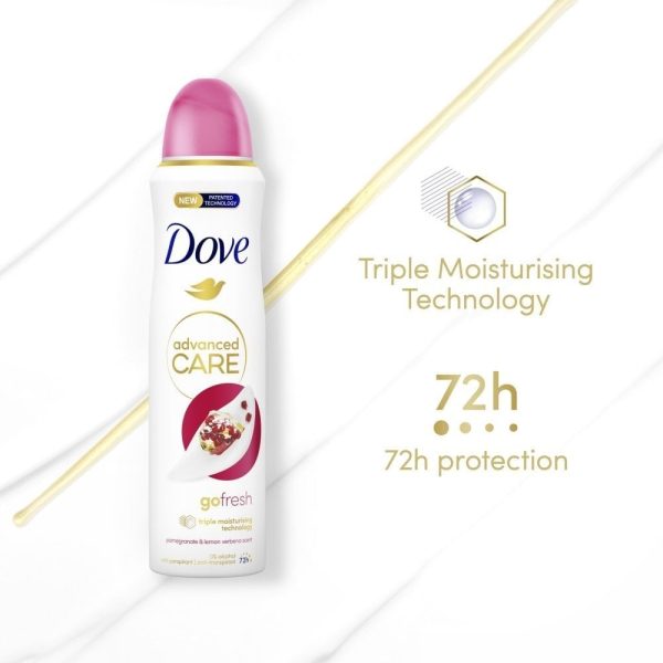 Dove Advanced Care Go Fresh Pomegranate & Lemon Verbena Anti-Perspirant Deodorant Trio 3 x 200ml For Discount