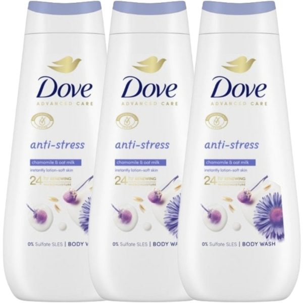 Dove Advanced Care Anti-Stress Body Wash Trio 3 x 400ml on Sale