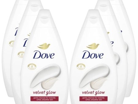 Dove Velvet Glow Body Wash Multipack 6 x 450ml Hot on Sale