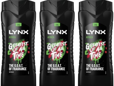 Lynx XXL Africa Shower Gel Trio 3 x 500ml Fashion