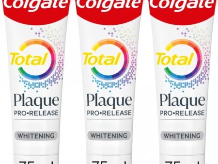 Colgate Total Plaque Pro-Release Whitening Toothpaste Trio 3 x 75ml Online