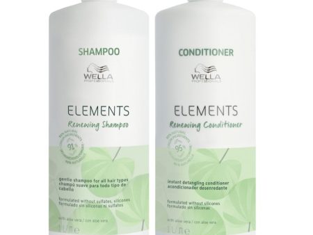 Wella Professionals Elements Renewal Shampoo & Light Conditioner Twin 2 x 1000ml For Cheap