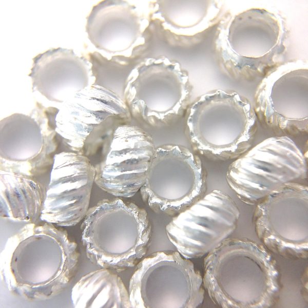 #14 Silvertone French Crimp Bead 5 Gram (~145 pieces) Online now