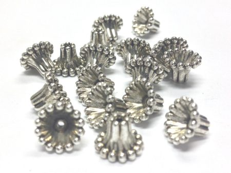 9MM Beaded Antique Silver Cap (72 pieces) Online now