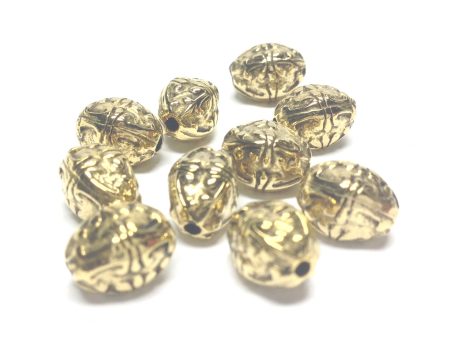 10X8MM Ant.Ham.Gold Oval Bead (36 pieces) on Sale