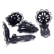 17MM Black Plated Brass Filigree Earclip (4 pieces) Discount