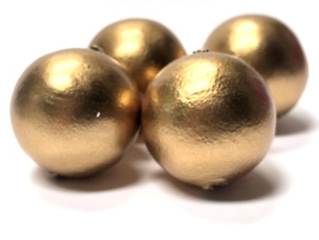 25MM Gold Paper Mache Bead (12 pieces) on Sale