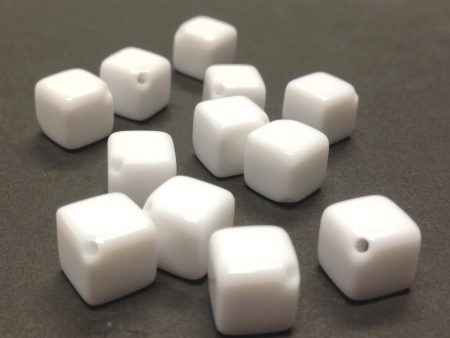 10MM Diagonal White Cube Bead (144 pieces) Sale