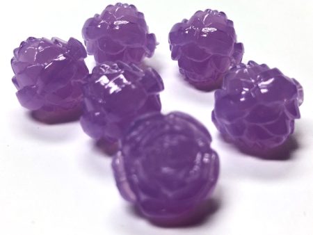 10MM Lilac Opal Rose Flower Acrylic Bead (72 pieces) Fashion