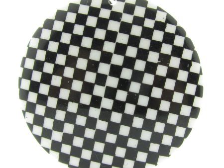 Black White Checkerboard Round Drop (2 pieces) Online Sale