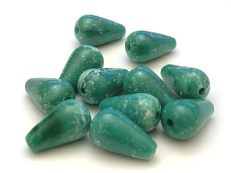 8X13MM Jade  Granite  Pear Beads (72 pieces) Online Sale