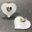 22MM Crystal Mat Acrylic With Gold Rim Heart Drop (24 pieces) Hot on Sale