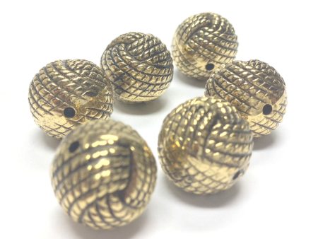 10MM Ant.Hamilton Gold Rope Bead (36 pieces) For Sale