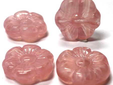 14MM Lt.Pink Quartz Glass Flower Bead (36 pieces) Online