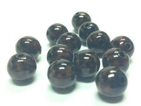 10MM Brown Black Dappled Beads (72 pieces) Discount