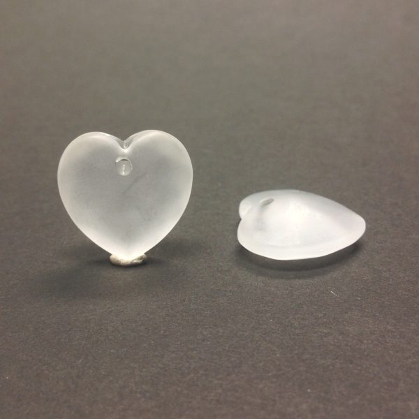 18MM Crystal Mat Faceted Heart Drop (24 pieces) on Sale