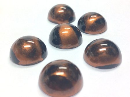 10MM Black Copper  Striate  Cab (24 pieces) Online