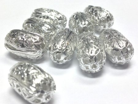 15X10MM Silvertone Filigree Bead (36 pieces) Discount