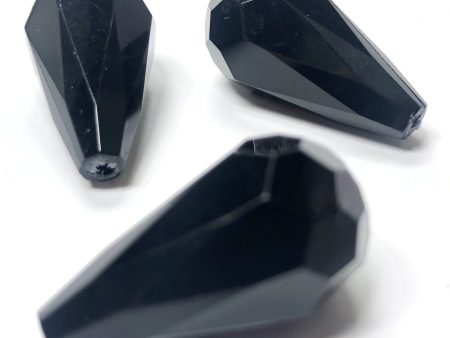 8X14MM Black Faceted Pear Acrylic Bead (72 pieces) Cheap