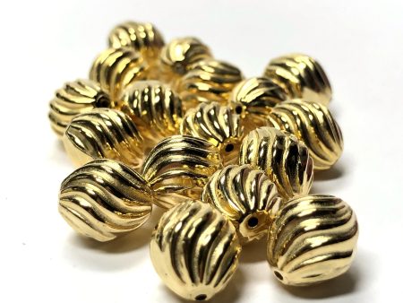 5MM Hamilton Gold Fluted Oval Bead (144 pieces) Sale