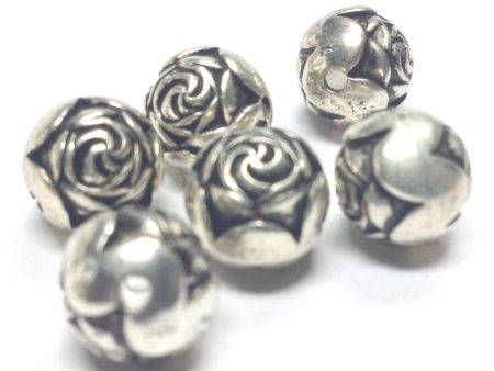 9MM Antique Silver Rosebud Bead (72 pieces) Online