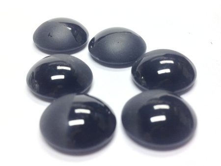 10MM Black Mat & Shiny Round Cab (24 pieces) Fashion