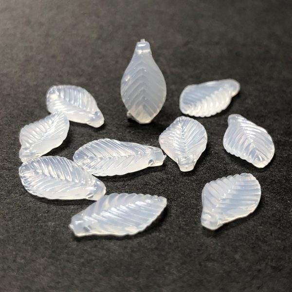 13MM White Opal Acrylic Leaf Drop (144 pieces) Online