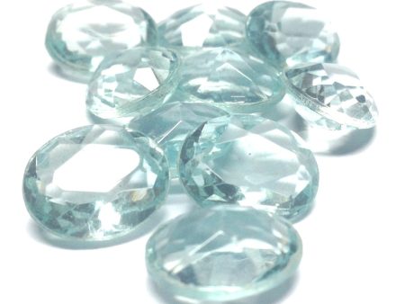 Lt. Aqua Oval Faceted Stone (12 pieces) Supply