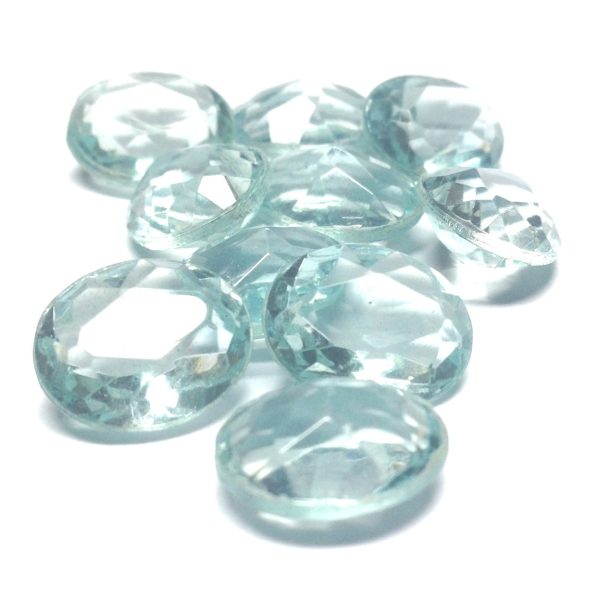 Lt. Aqua Oval Faceted Stone (12 pieces) Supply